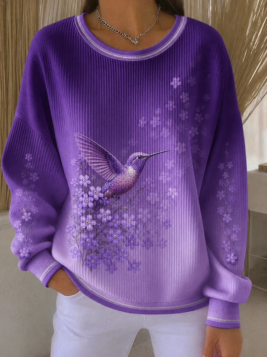 Women's Alzheimer's Disease Flowers Printed Sweatshirt