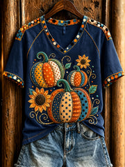 Women's Halloween Pumpkin Short-Sleeved T-Shirt
