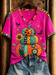 Women's Halloween Pumpkin short-sleeved T-shirt