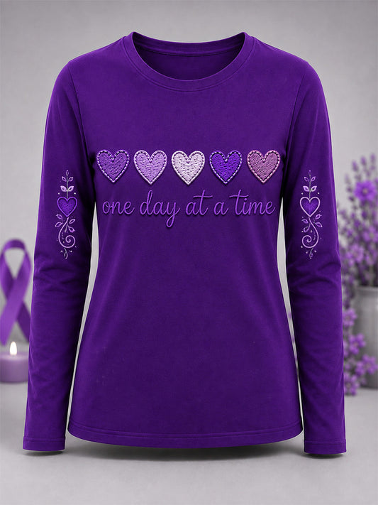 Women's  Alzheimer's Awareness Support Print Long Sleeve T-Shirt