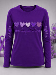 Women's  Alzheimer's Awareness Support Print Long Sleeve T-Shirt