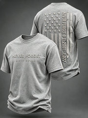 Men's NEVER FORGET 2,977 SOULS 2,977 SOULS 09.11.2001 short sleeves t-shirt