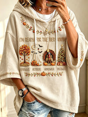 Women's Vintage I'm Ready For The 'ber Months Print Cozy Hoodie