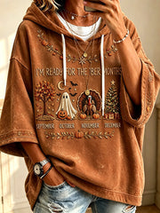 Women's Vintage I'm Ready For The 'ber Months Print Cozy Hoodie