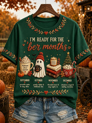 Women's I'm Ready For The 'ber Months Print Short-sleeved T-shirt