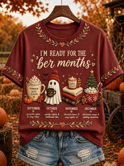 Women's I'm Ready For The 'ber Months Print Short-sleeved T-shirt
