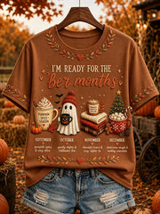 Women's I'm Ready For The 'ber Months Print Short-sleeved T-shirt