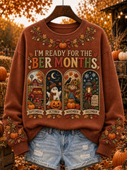 Women's autumn and winter theme pattern design casual sweatshirt