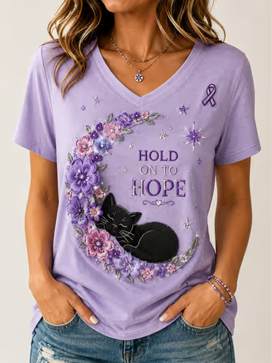 Women's Alzheimer's disease Print short-sleeved T-shirt