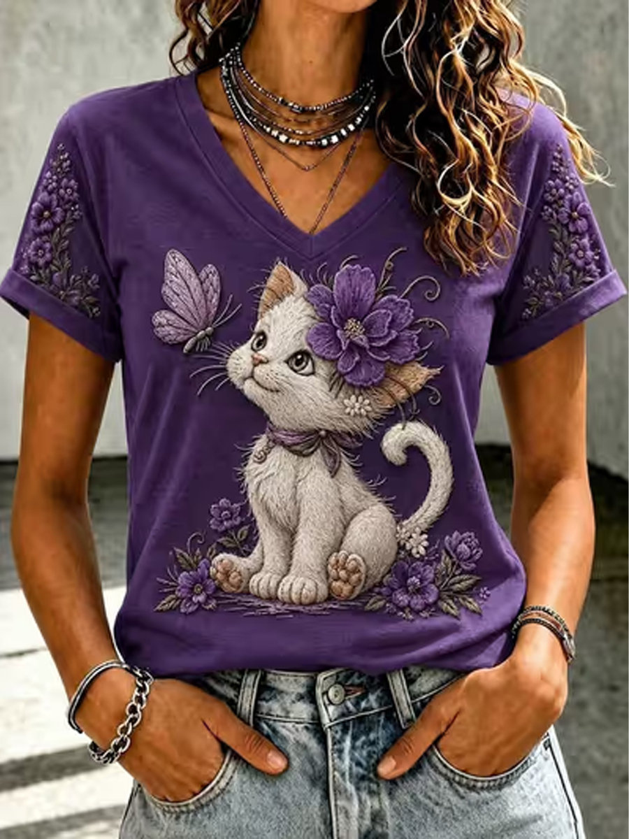 Women's Alzheimer's disease Print short-sleeved T-shirt