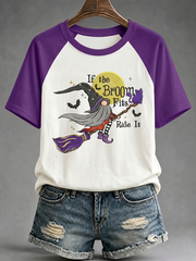 Women's Halloween Round Neck Short Sleeve T-shirt