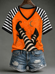 Women's Halloween Witch V-neck T-shirt