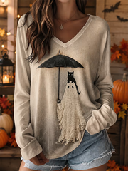Women's Halloween V-Neck T-Shirt