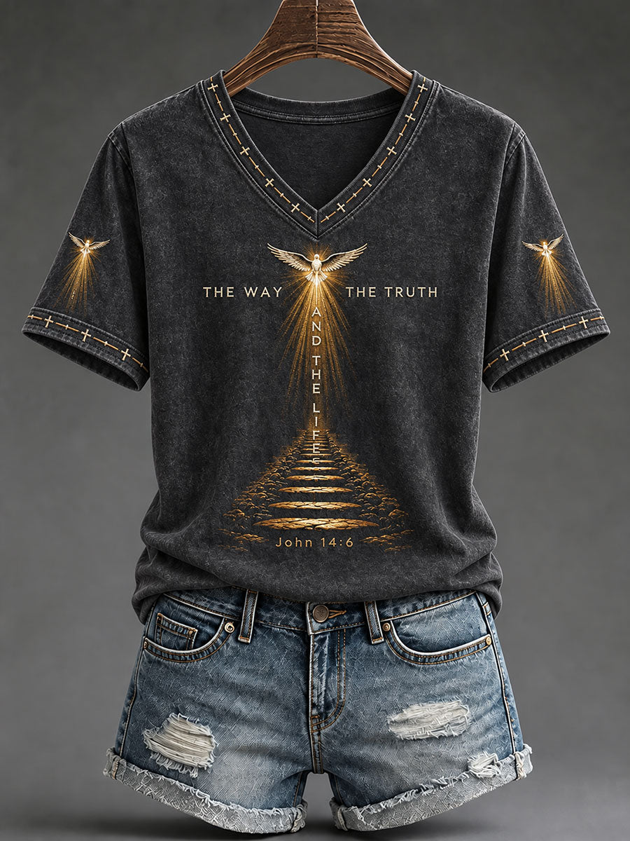 Women's "The Way The Truth And The Life" Faith Print Casual T-Shirt