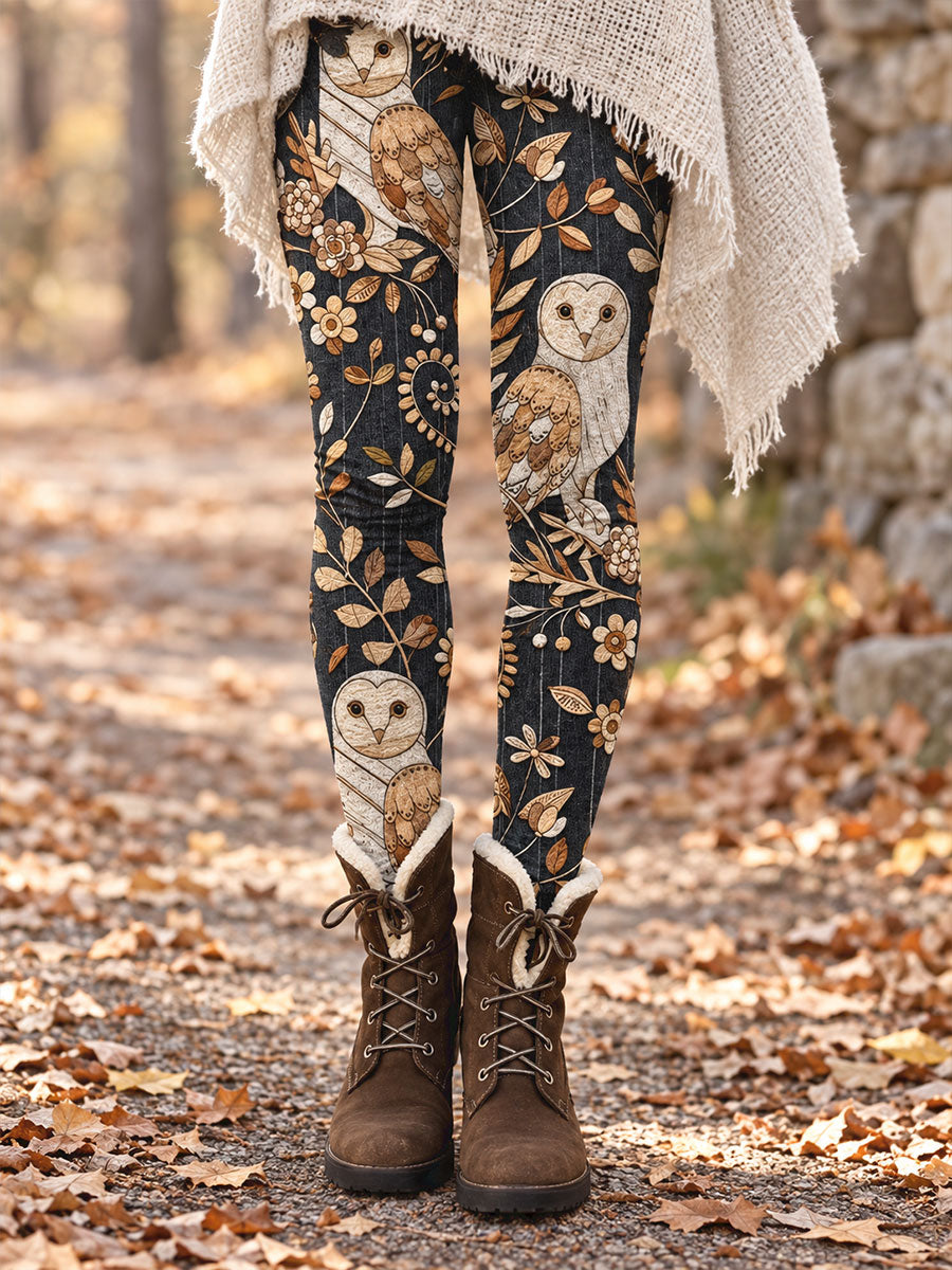 Women's Fall/Winter Floral Art Prtinted Leggings