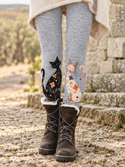 Women's Fall/Winter Floral Art Prtinted Leggings