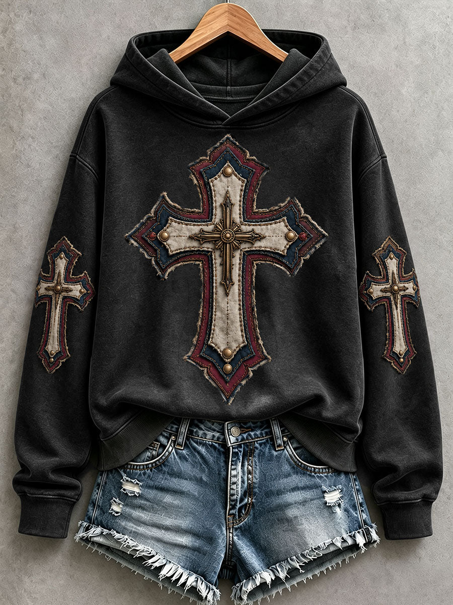 Women's Christian Art Cross Hoodie