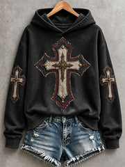 Women's Christian Art Cross Hoodie