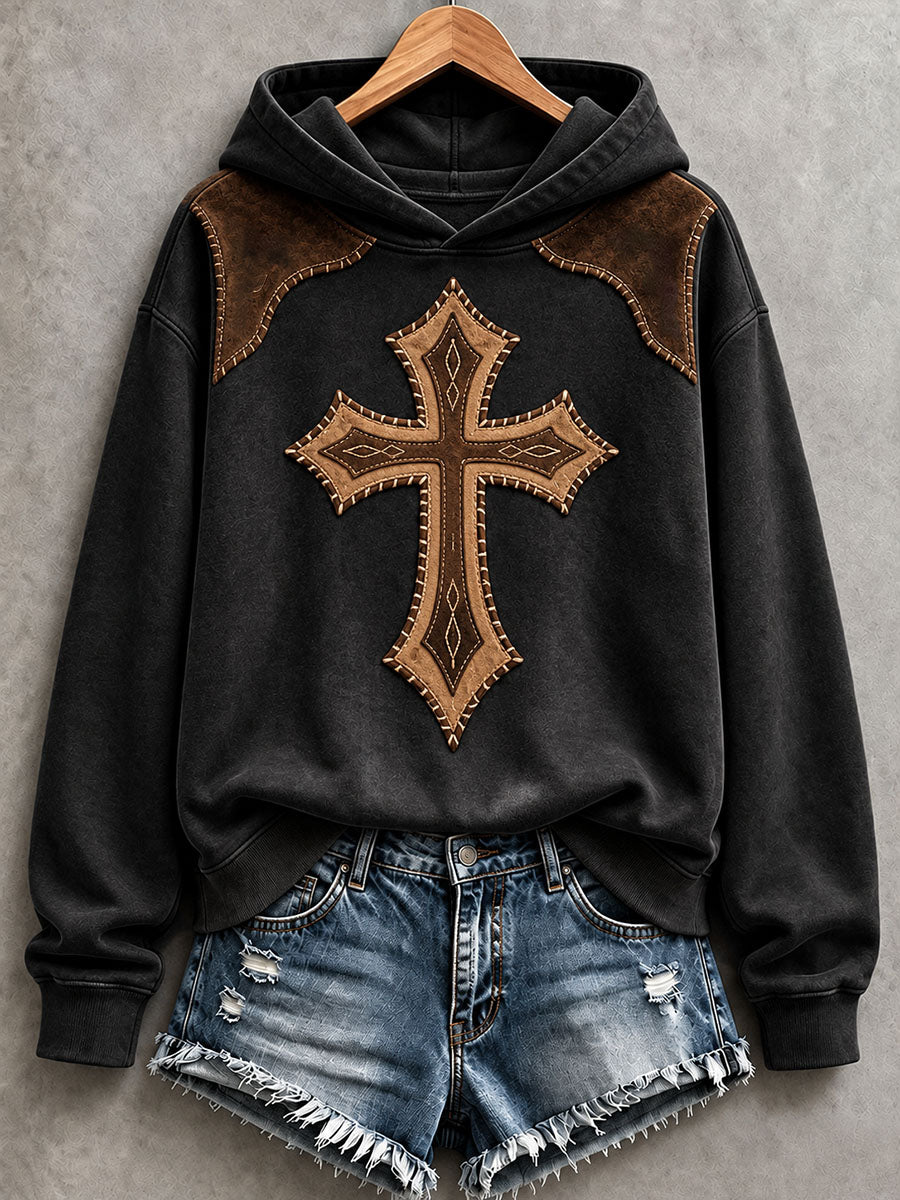 Women's Christian Art Cross Hoodie