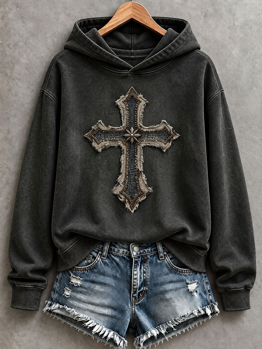 Women's Christian Art Cross Hoodie
