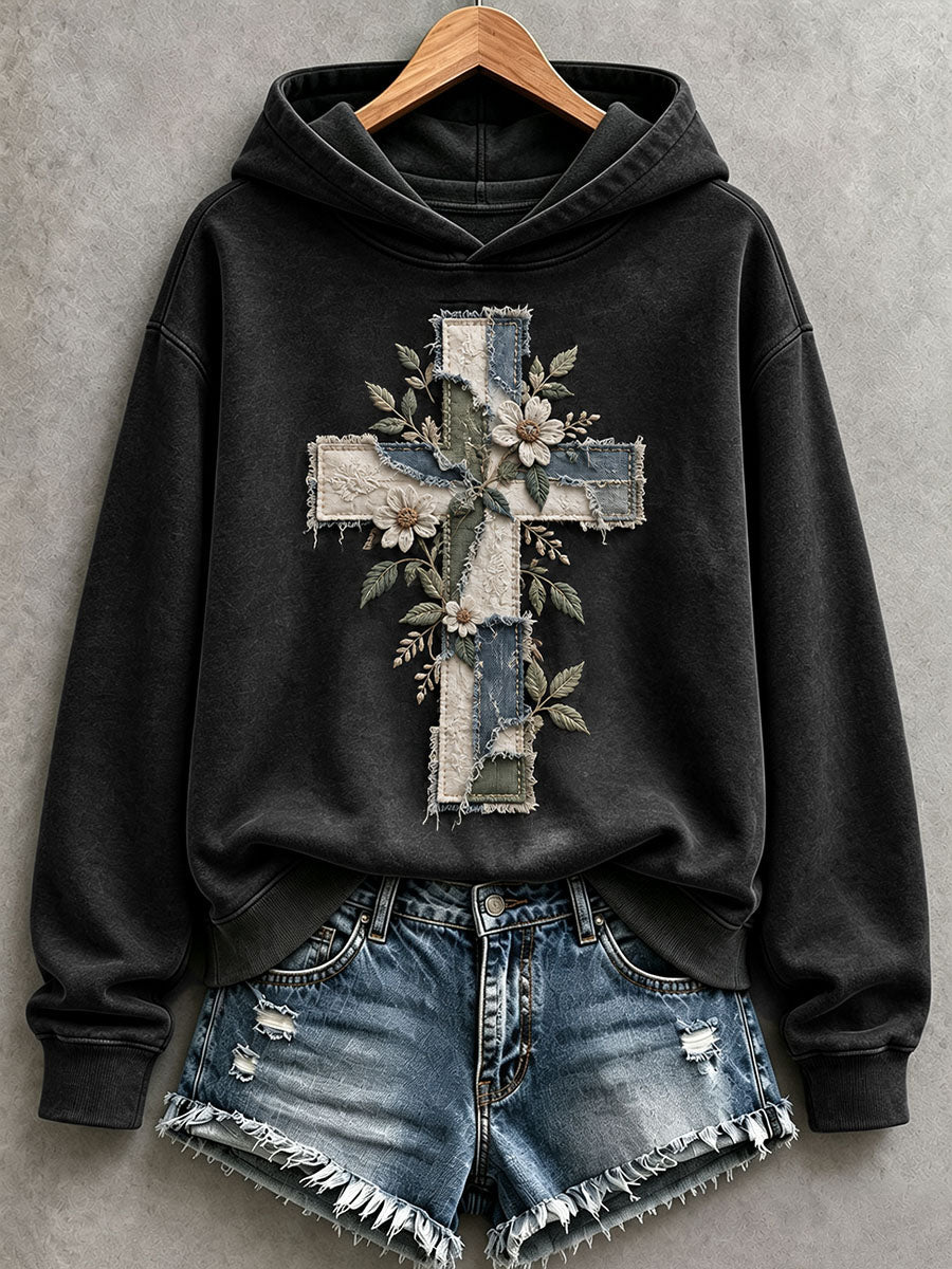 Women's Christian Art Cross Hoodie
