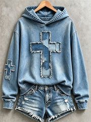 Women's Christian Art Cross Hoodie