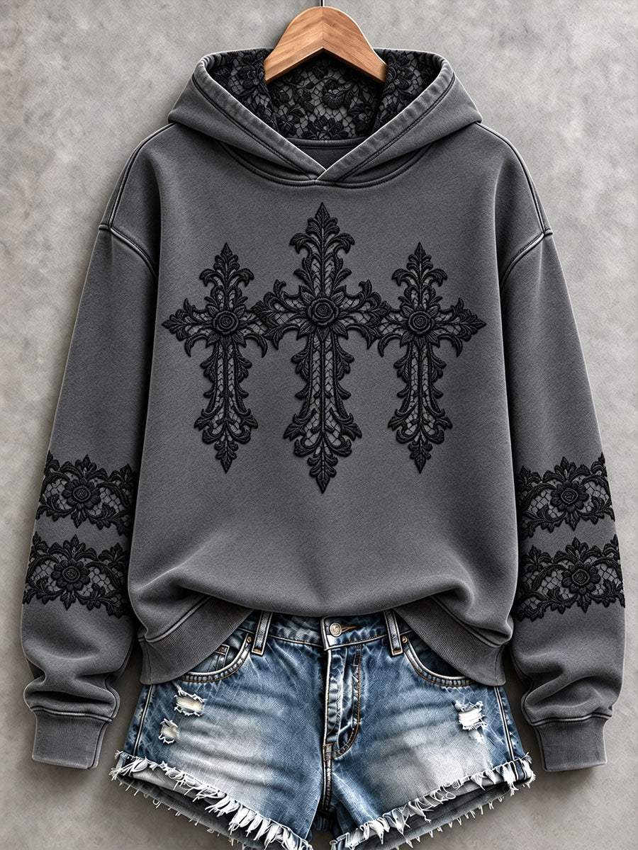 Women's Gothic Cross Christian Hoodies