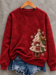 Women's Vintage Cute Little Christmas Tree  Sweatshirt