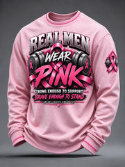 Men's Breast Cancer Awareness Real Men Wear Pink Sweatshirt