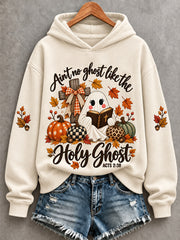 Women's Ain't No Ghost Like The Holy Ghost Christian Halloween Print Casual Hoodie