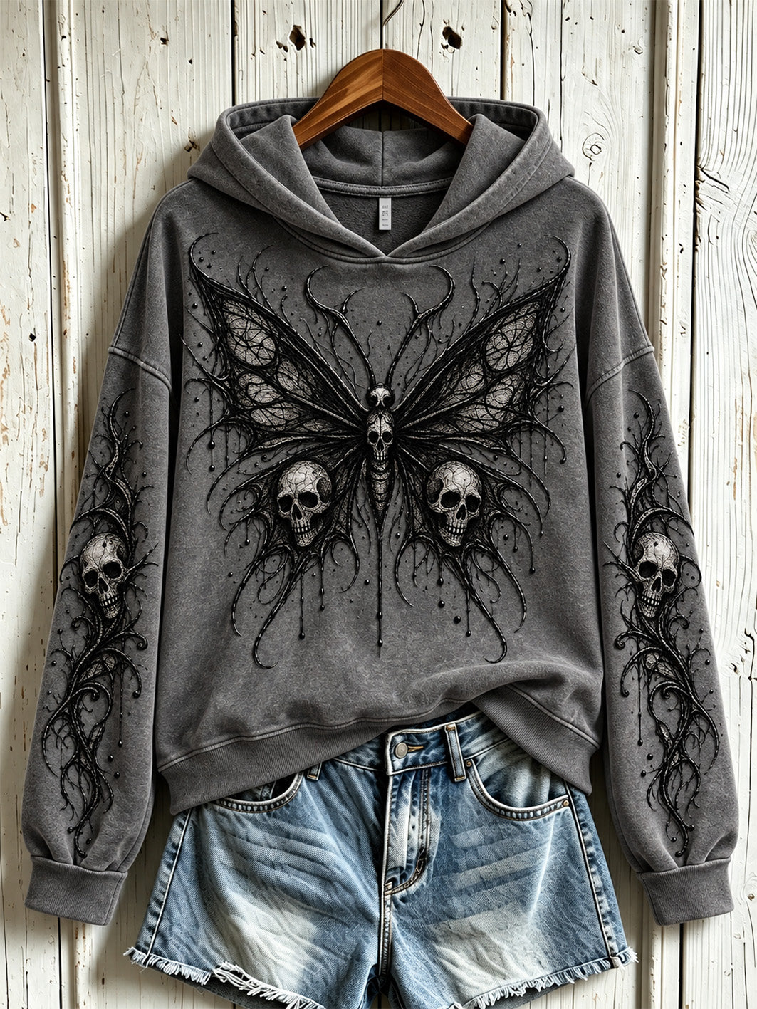 Women's Gothic-style pattern casual hoodie