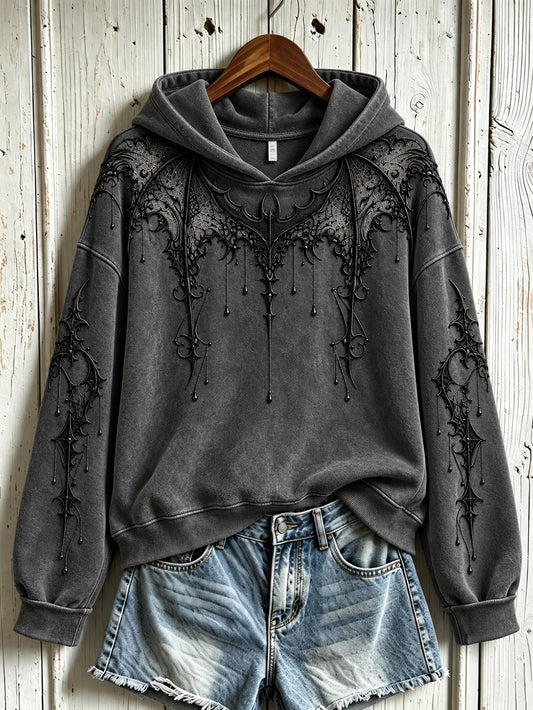 Women's Gothic-style pattern casual hoodie