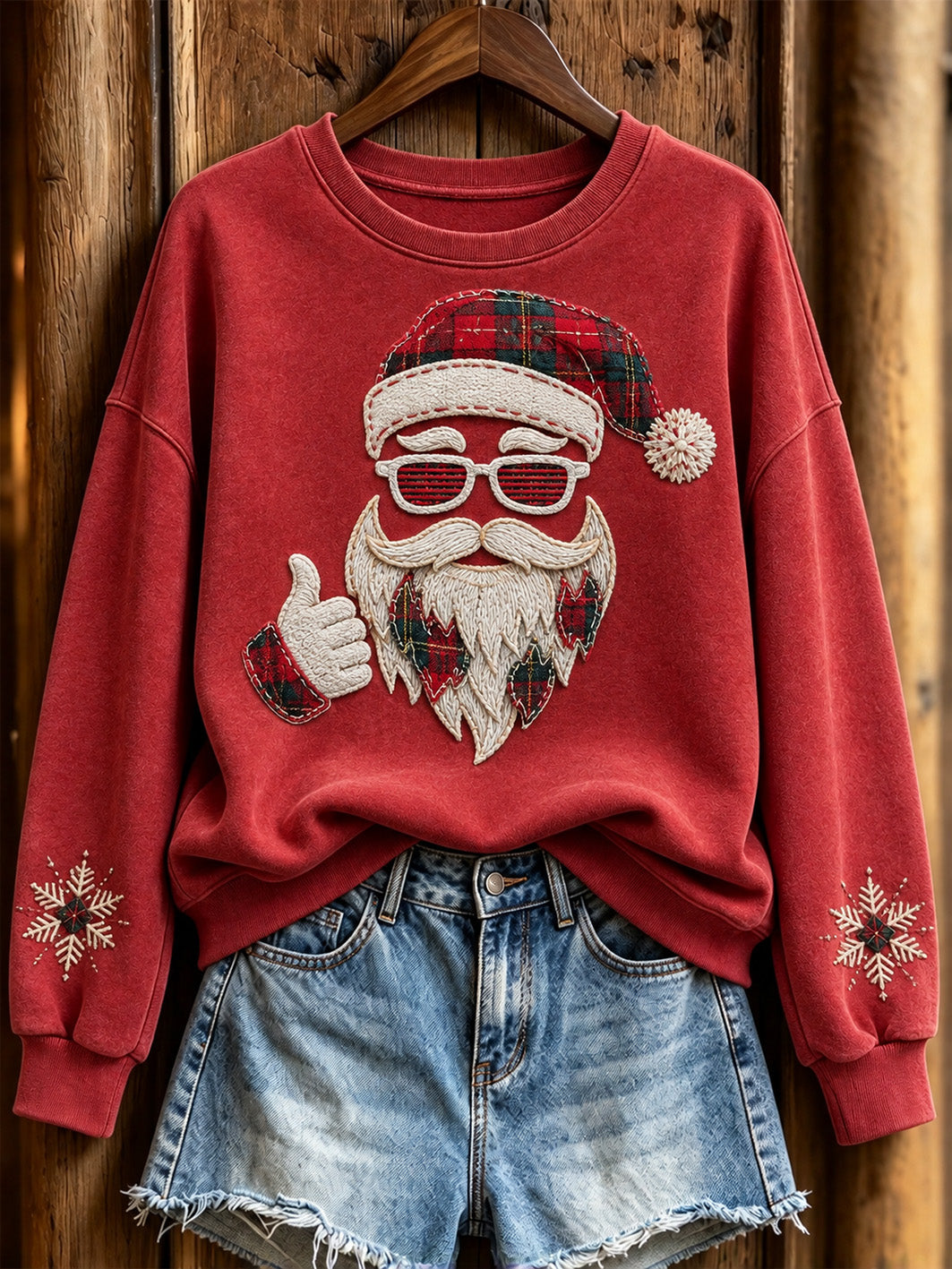 Women's Santa Claus Pattern Causal Regular Sweatshirt