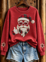Women's Santa Claus Pattern Causal Regular Sweatshirt