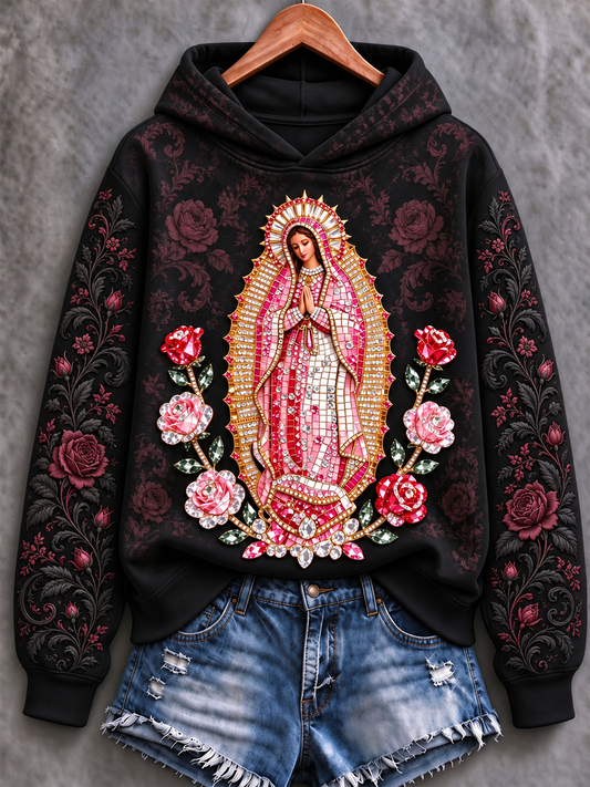 Women's Feast of Our Lady of Guadalupe art Printed Regular Sweatshirt
