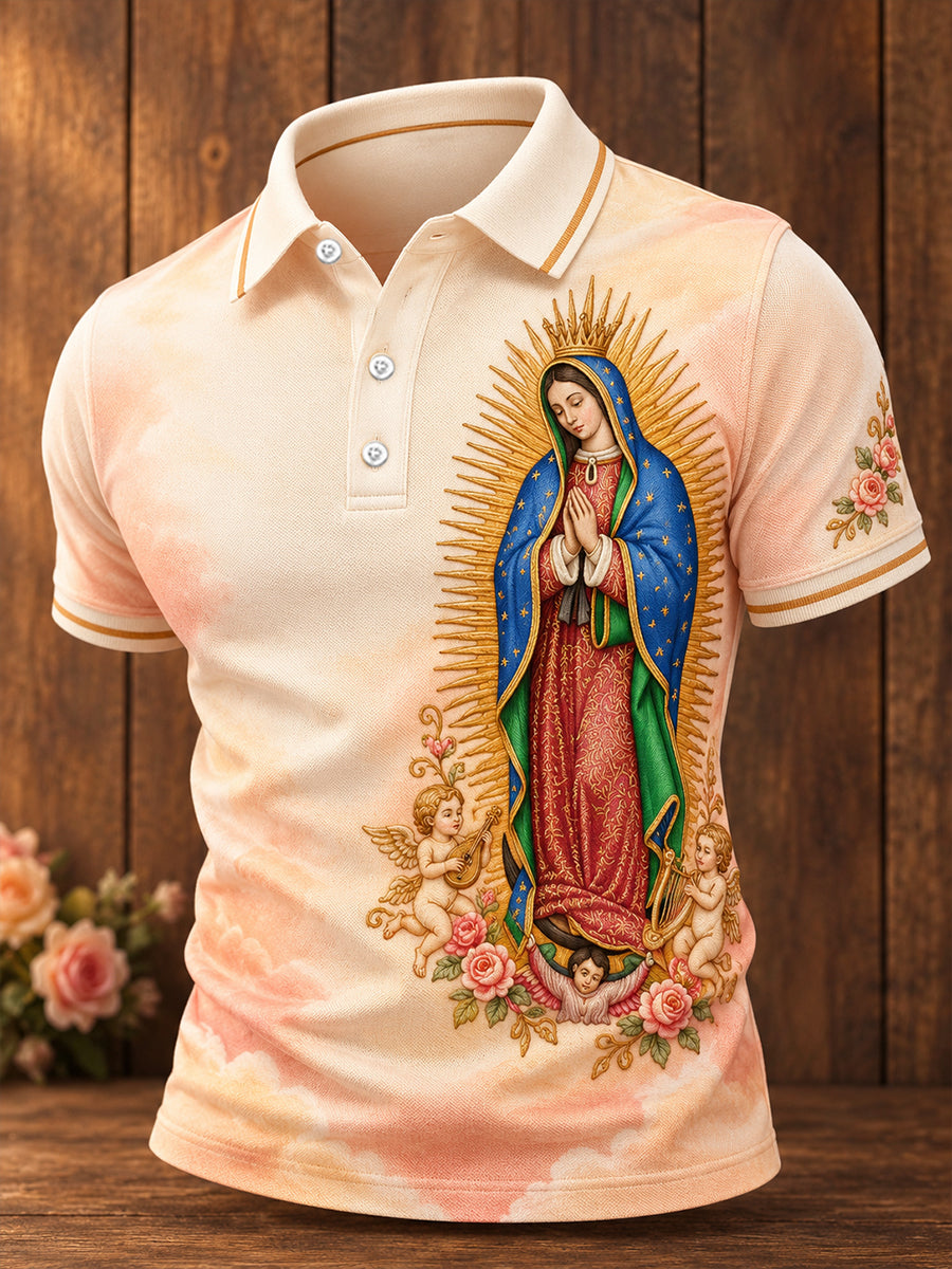 Men's Our Lady of Guadalupe Day Faith Lover Art Printed Casual Tops