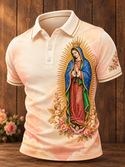 Men's Our Lady of Guadalupe Day Faith Lover Art Printed Casual Tops