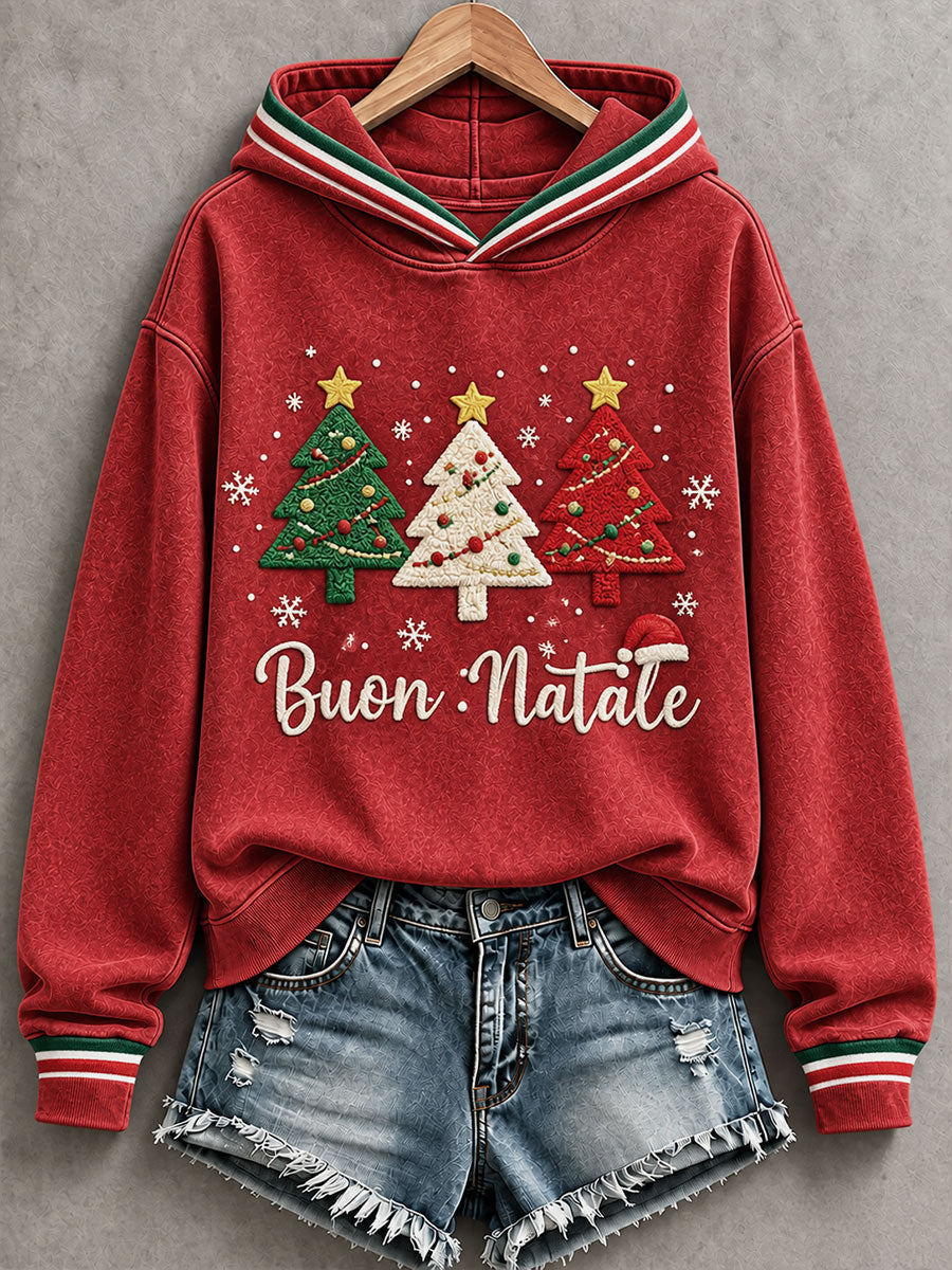 Women's Italian Christmas Tree Print Sweatshirt