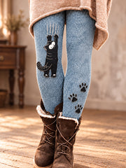 Women's Cute Cat Art Printed Leggings