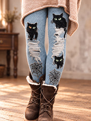 Women's Cute Cat Art Printed Leggings