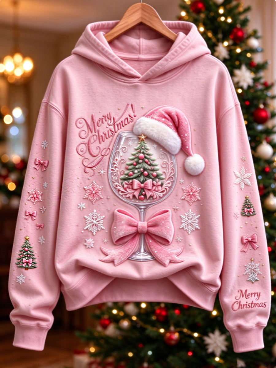 Women's Pink Christmas tree Sweatshirt