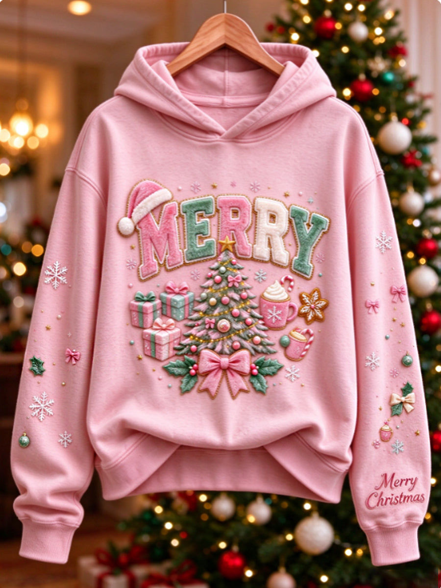 Women's Pink Christmas tree Sweatshirt