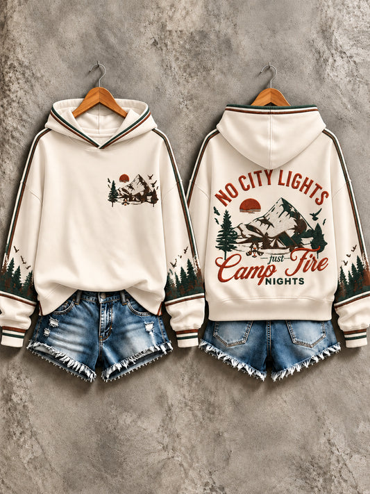 Women's Camping Print Sweatshirt