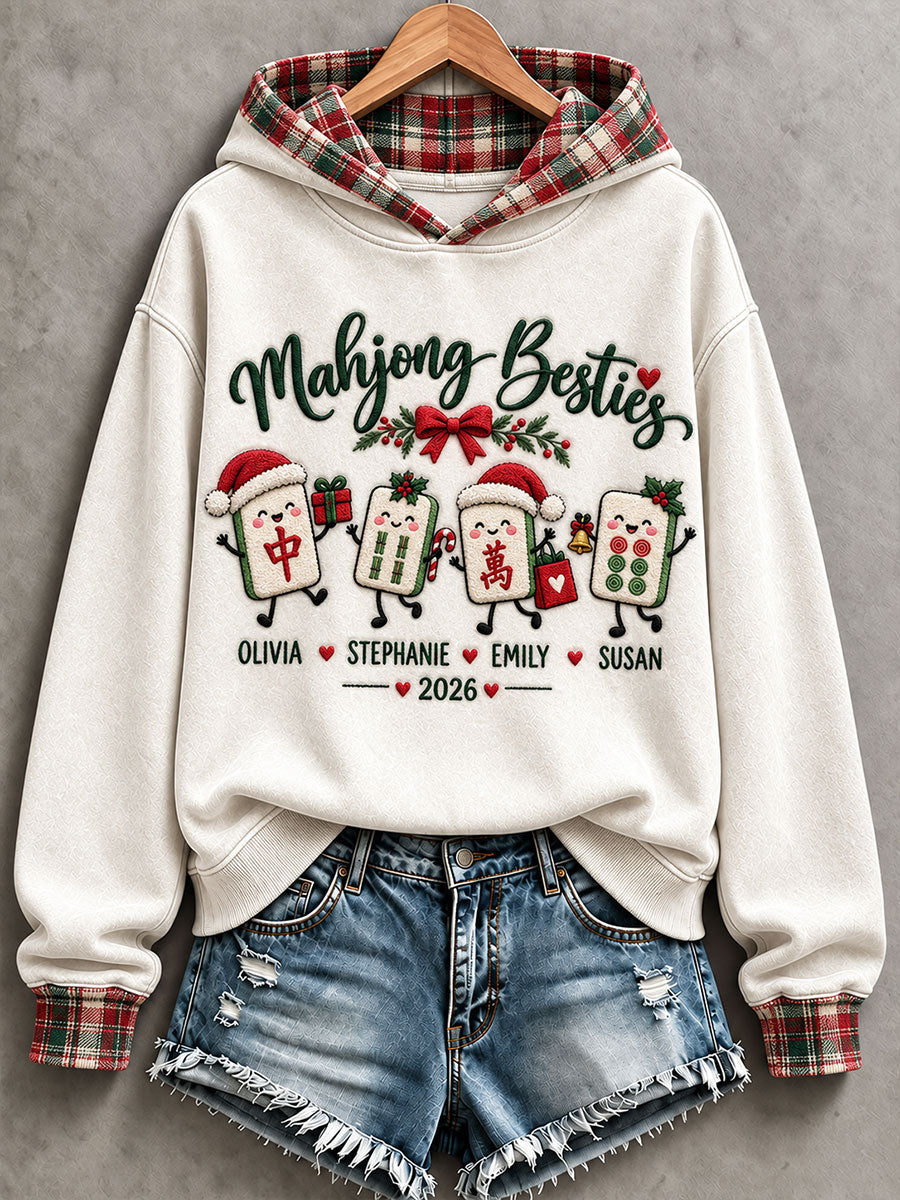 Women's Christmas Mahjong Print Casual Sweatshirt