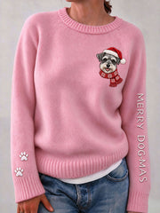 Women's Cute Schnauzer Cozy Knit Sweater