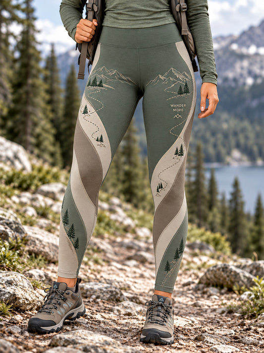 Women's Wilderness Trail Print Hike Lovers Leggings