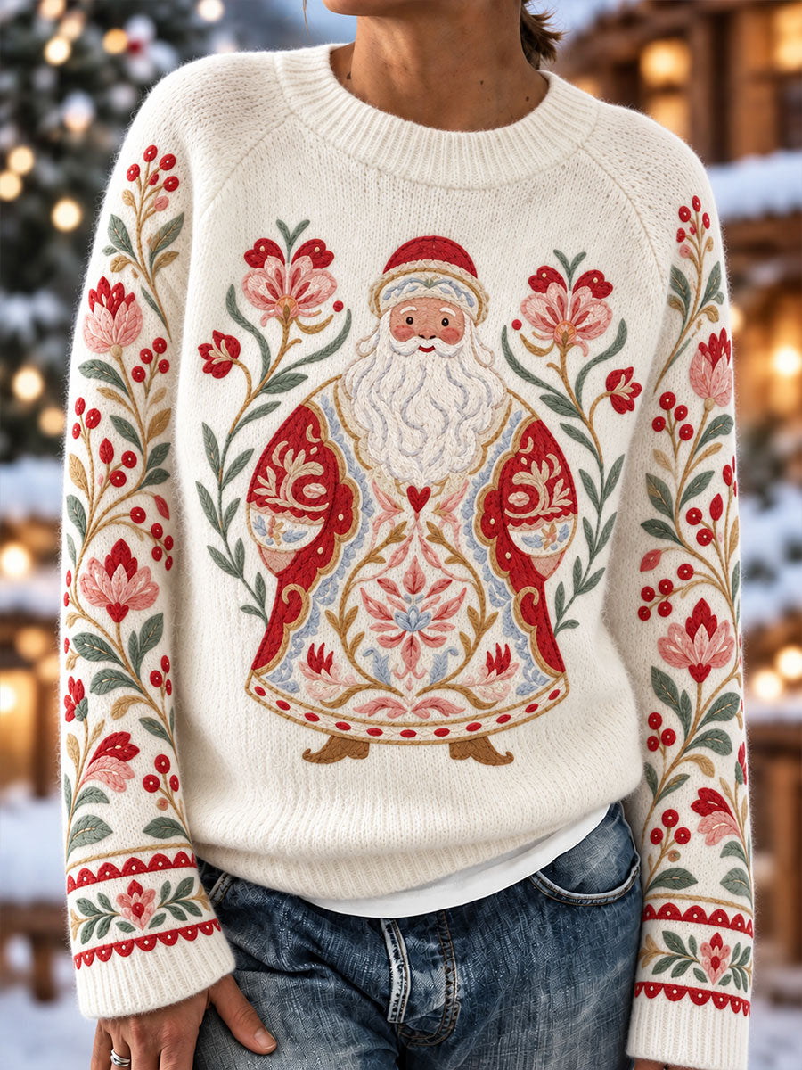 Women's Nordic-style Santa Claus tops
