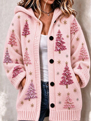 Women's Christmas Printed Long Coat