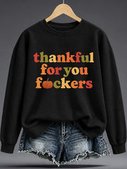 Women's Fun Thanksgiving Print Sweatshirt