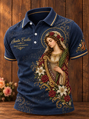 Men's Mexico Virgen de Santa Cecilia Printed Casual Tops